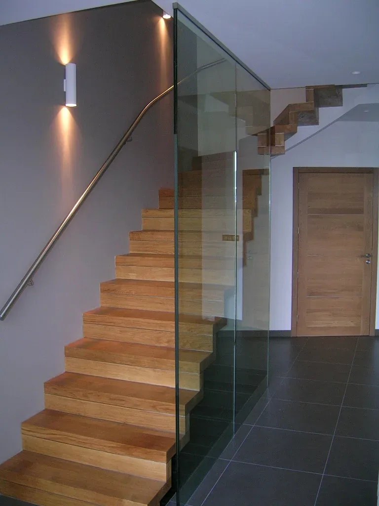 Escalier verre trempé - escalier bois sur mesure Loire 42